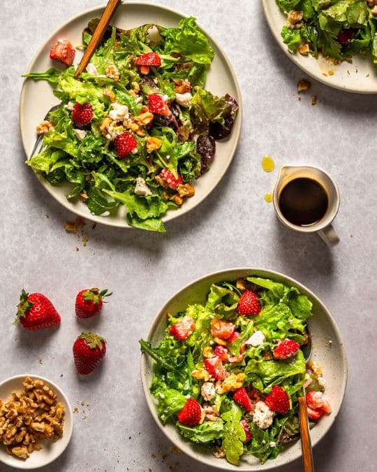 Arugula Strawberry Feta Salad.