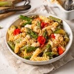 Asparagus and Feta Pasta with Tomatoes.