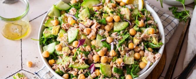 Chickpea Tuna Avocado Salad.