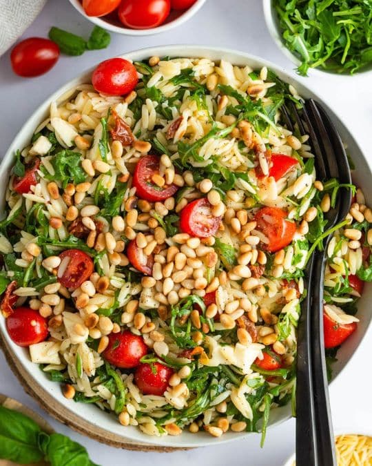 Mediterranean risoni salad.