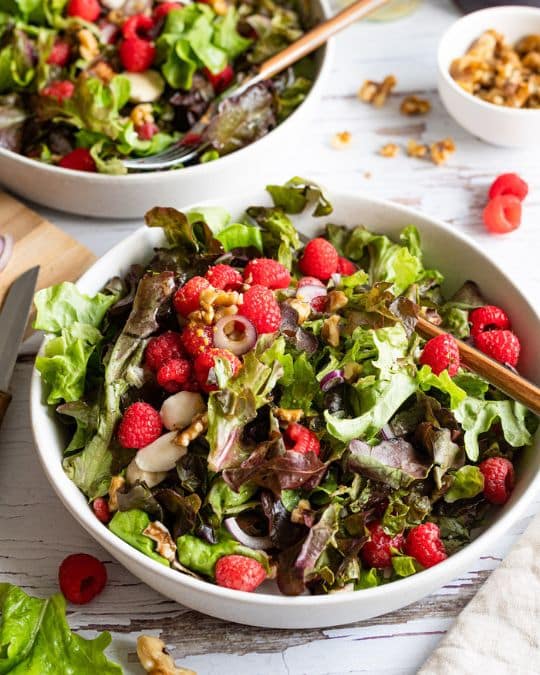 midsummer raspberry salad.