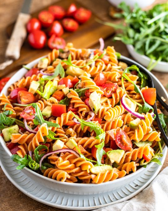red lentil pasta salad.