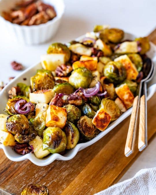 Roasted brussels sprout and apple salad.